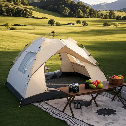 Automatic Pop-Up Camping Tent, Windproof And Sun-Resistant, Suitable for Park Camping Trips, Outdoor Hiking Adventures, Beach Family Vacations, Portable Foldable Design, The Perfect Holiday Gift Dropshipman
