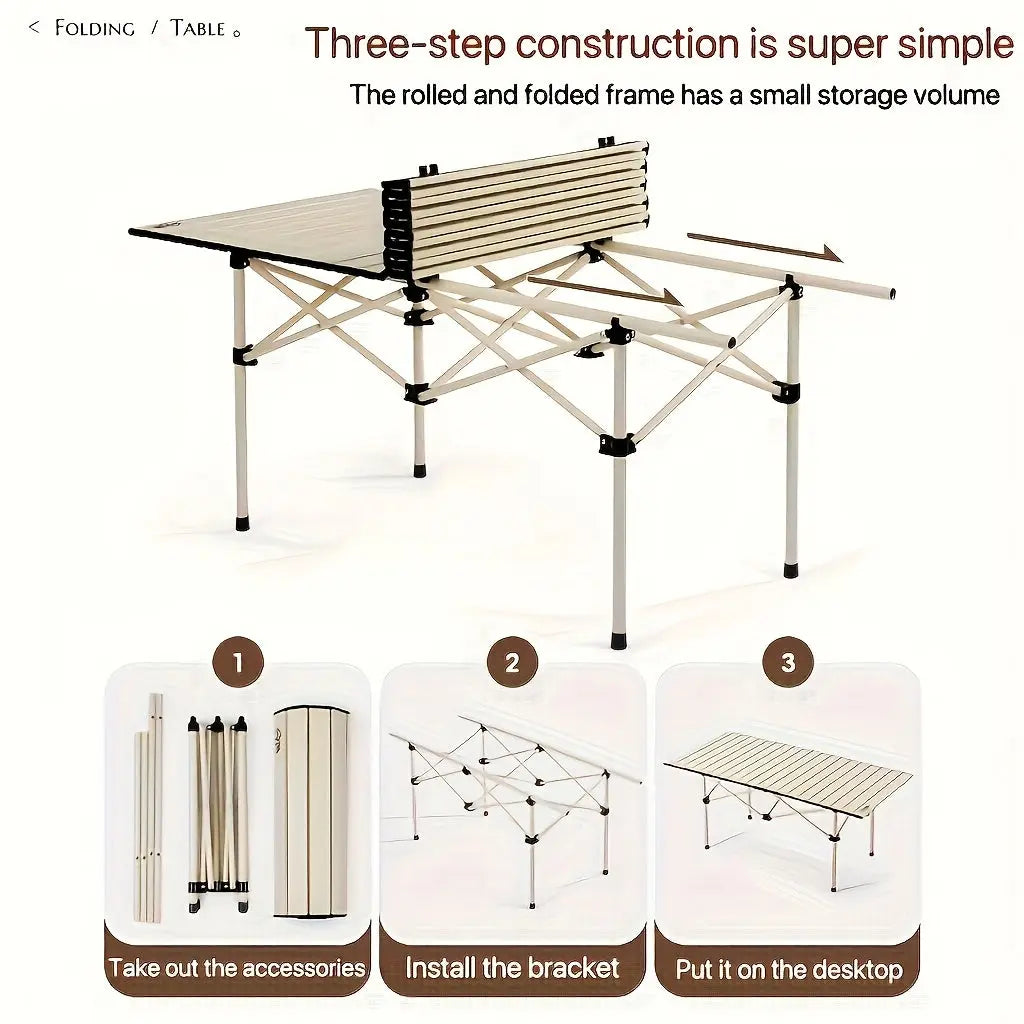 1pc Portable Folding Camping Table – Compact, Lightweight Outdoor Picnic & Barbecue Stall Table – Ideal for Camping, Barbecues, and Outdoor Activities – Convenient, Space-Saving Design Dropshipman