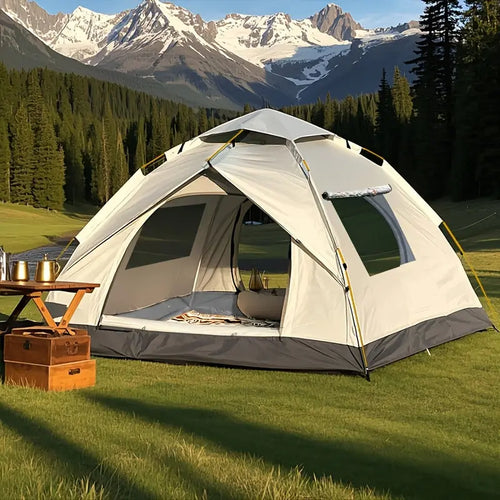 Automatic Pop-Up Camping Tent, Windproof And Sun-Resistant, Suitable for Park Camping Trips, Outdoor Hiking Adventures, Beach Family Vacations, Portable Foldable Design, The Perfect Holiday Gift Dropshipman