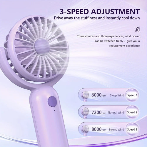 3/6 Pack USB-C Rechargeable Mini Handheld Fan - Features 3 Speed Settings, a Head That Adjusts 180°, And Is Lightweight And Portable, Making It Ideal for Both Indoor And Outdoor Use. A Perfect Gift for Birthdays Or Summer Dropshipman
